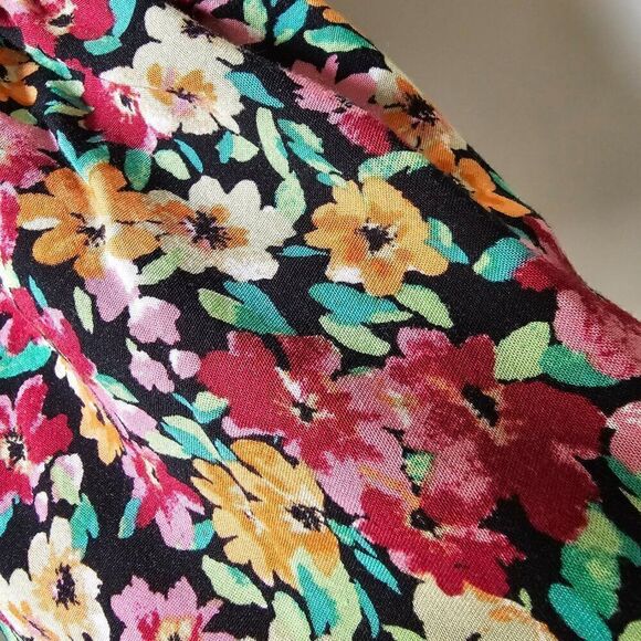 EUC LIKE NEW ALMOST FAMOUS GARDEN FLORAL BUTTON DOWN TIERED SHORT DRESS SIZE L - Picture 12 of 16